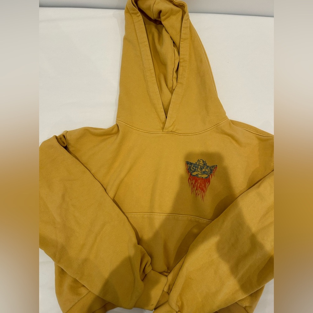 Boys lie yellow cropped hoodie one size